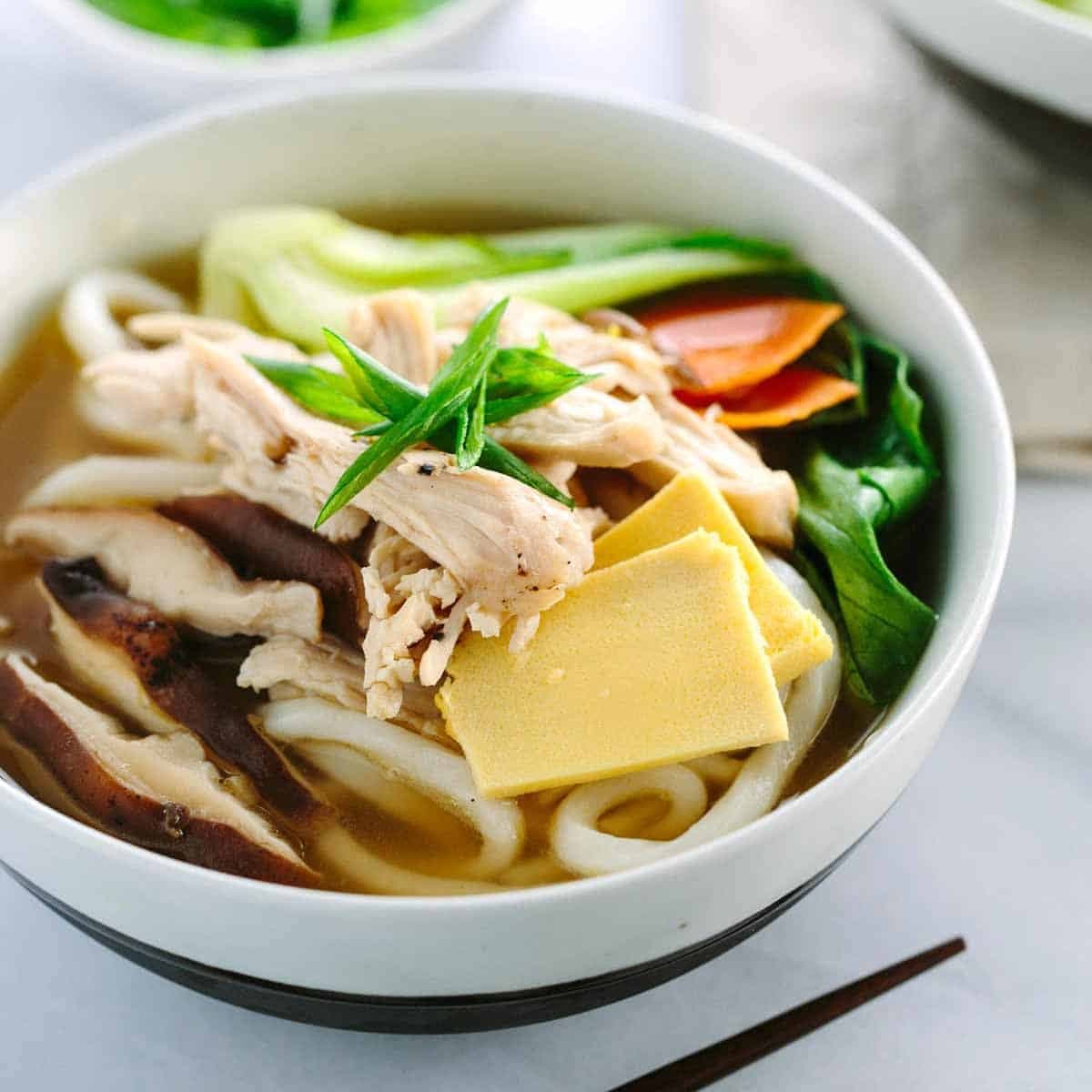 Chicken Udon Soup with Bok Choy