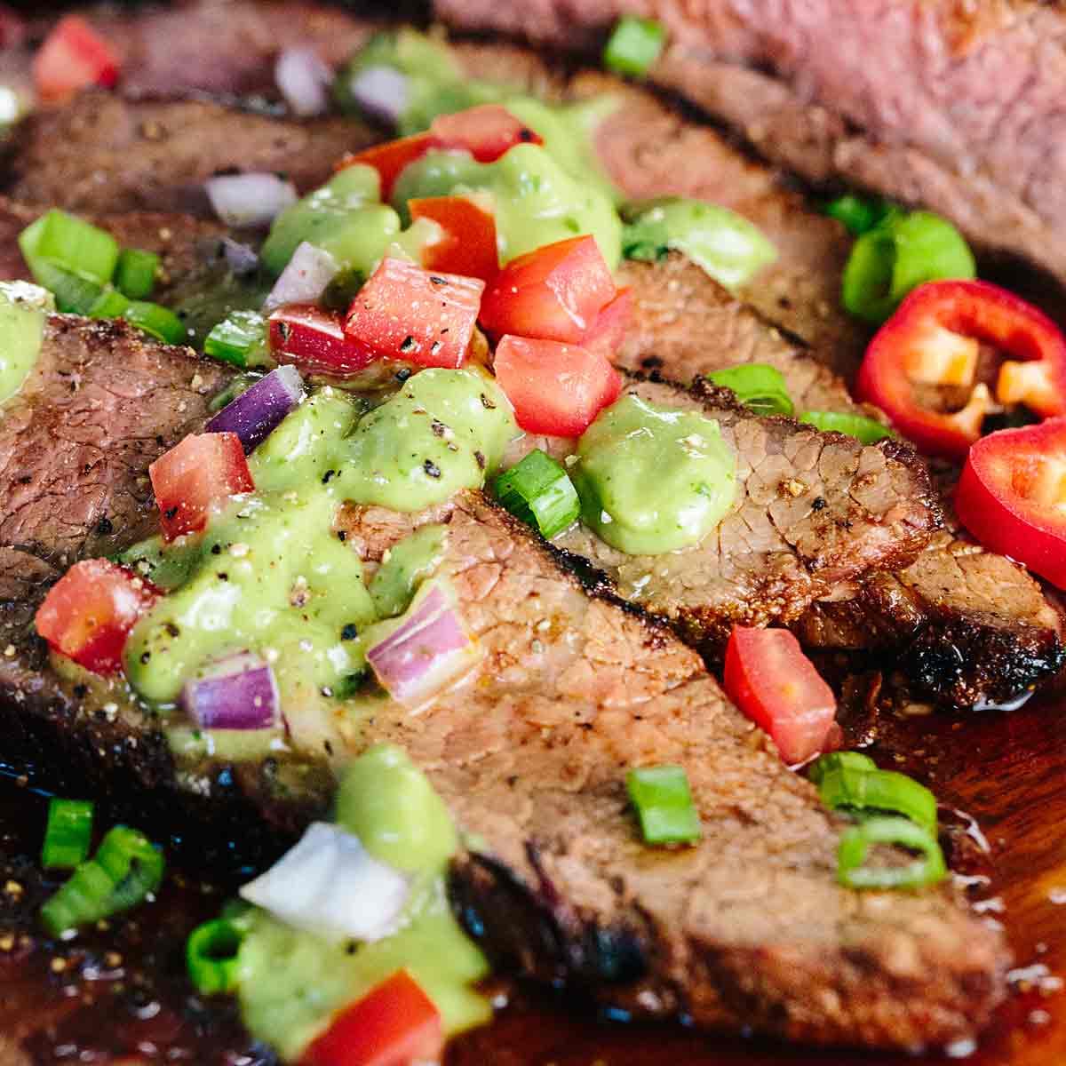 Grilled Tri-Tip with Creamy Avocado Salsa