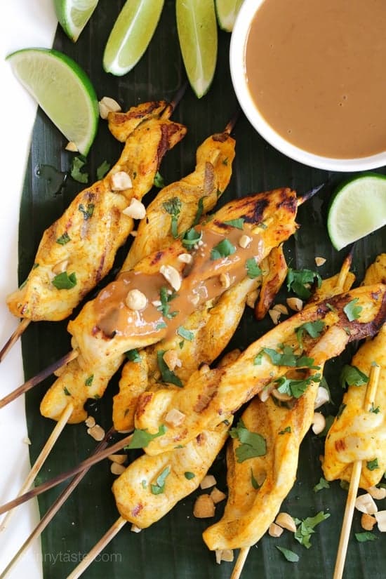 Grilled Chicken Satay with Spicy Peanut Sauce